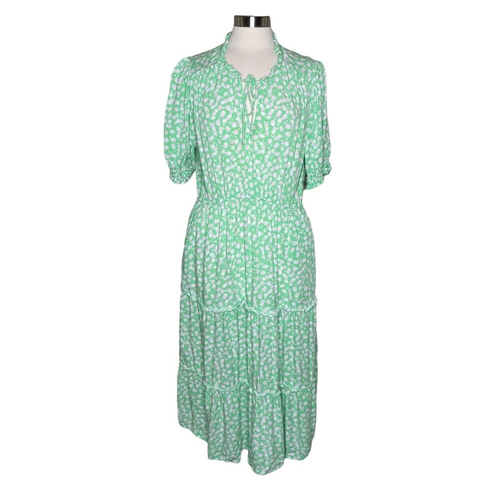Who What Wear XL floral midi dress green